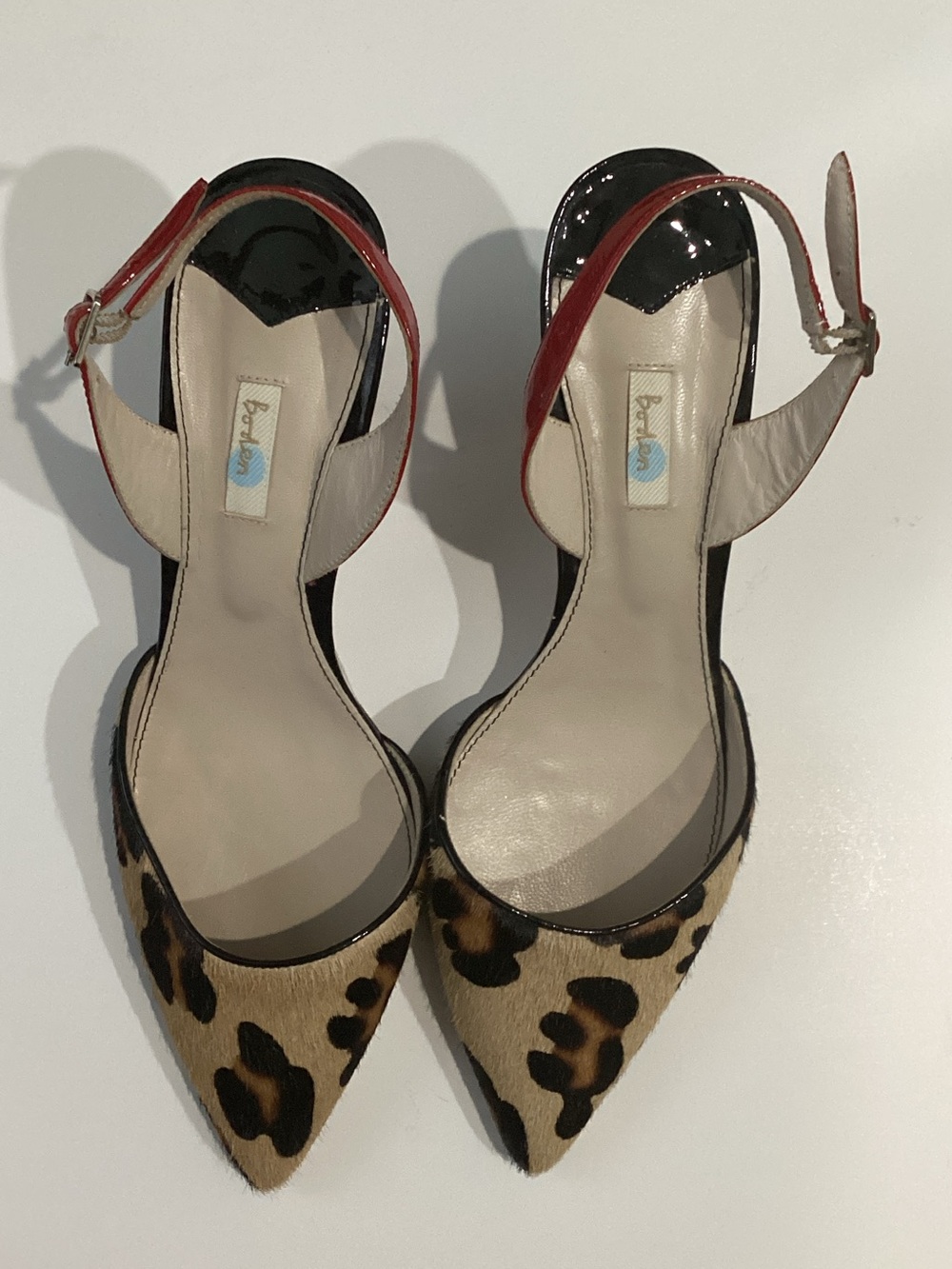 Boden Cheetah Horsehair Leather Heeled Shoes Ankle Strap